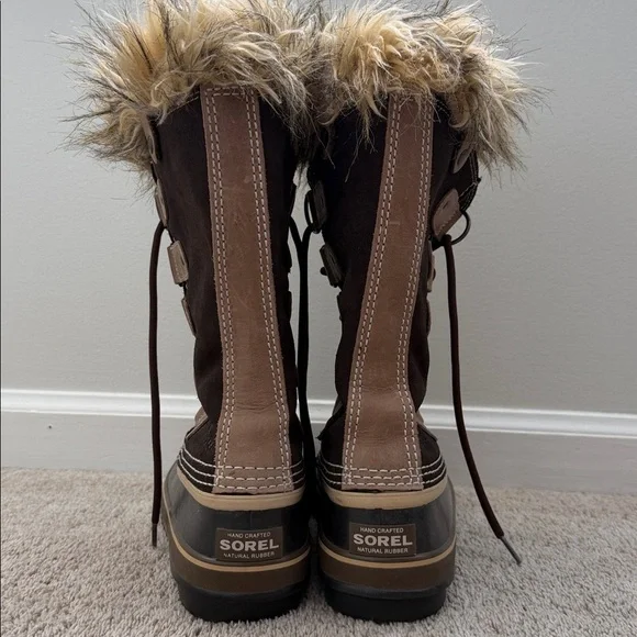 SOREL Joan Of Artic Brown Suede Waterproof Winter Boots Size 8
